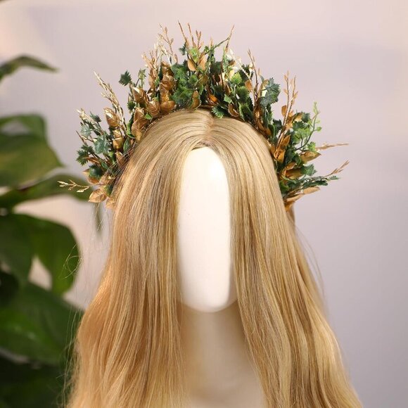 Handmade Woodland Halo Crown Flower Hairband For Women Girls Festival Wedding